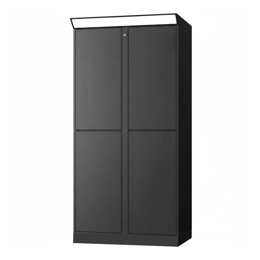 4 Door Add-on locker tower in black