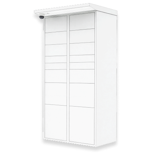 16 Door Add-on locker tower in white